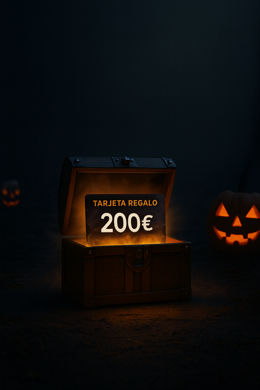 Cofre del tesoro Halloween con tarjeta regalo de 200€